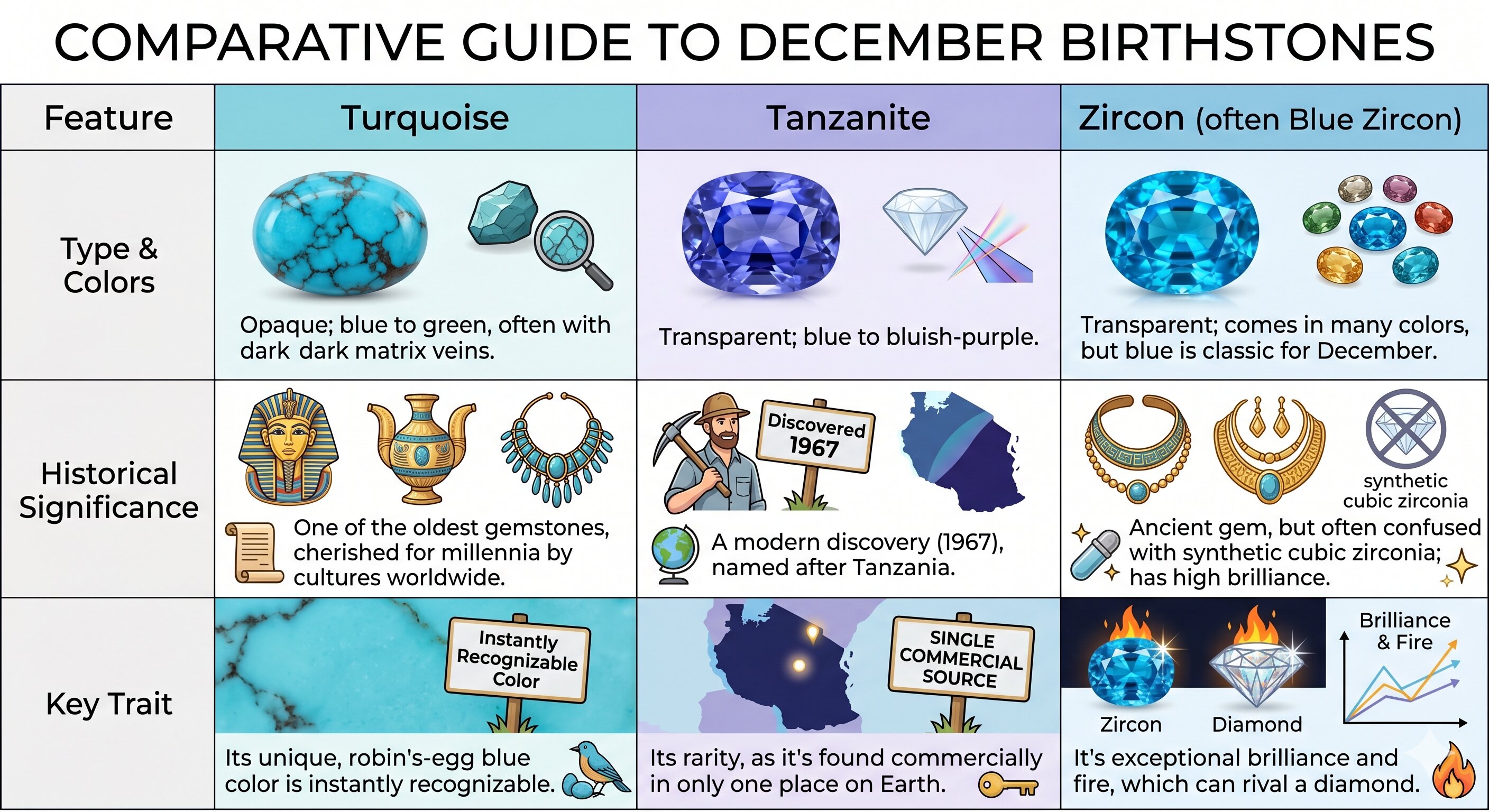 comparative guide to december birthstones